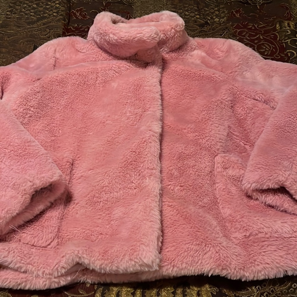 Leith Faux Fur Semi Crop Coat - Picture 1 of 6